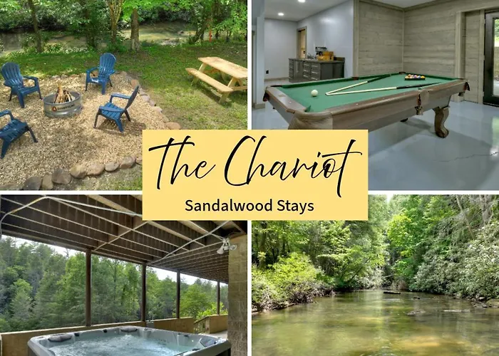 The Chariot - Creek Front With Hottub, Fire Pits, Billiards, Ev Charger - Sandalwood Stays
